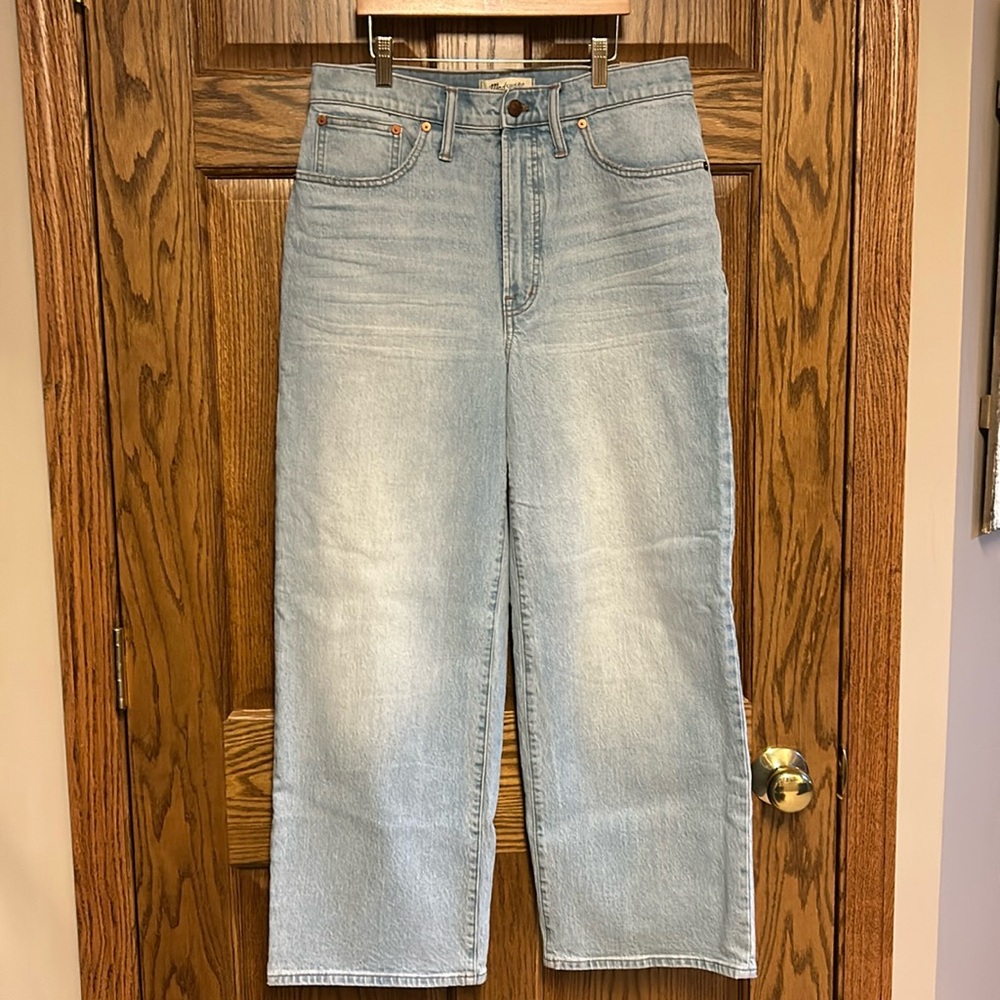NWT Madewell Light Blue Perfect Vintage Wide Leg Crop